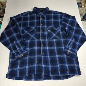 Savile Row XL Acrylic Plaid Flannel‎ Shirt Long Sleeve Menswear vintage vtg